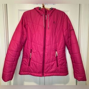 Schoffel Womens Quilted Winter Jacket Hooded Pink Packaway Loft Adriana Small?